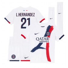 Paris Saint-Germain Lucas Hernandez #21 Bortaställ Barn 2024-25 Korta ärmar (+ Korta byxor)